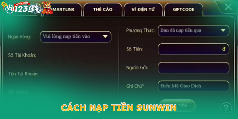 Cách nạp tiền Sunwin dễ như trở bàn tay